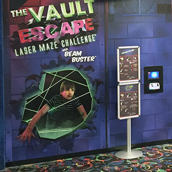 Lazer Maze Challenge Vault Escape Theming Panels installed at a customer's location.