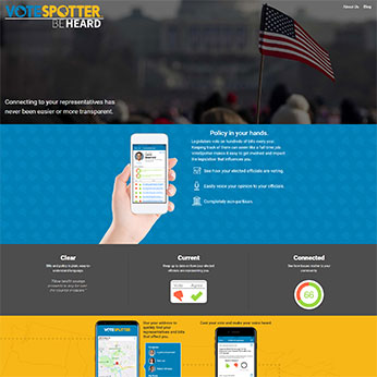 I designed and implemented much of the VoteSpotter application's website for desktop and mobile